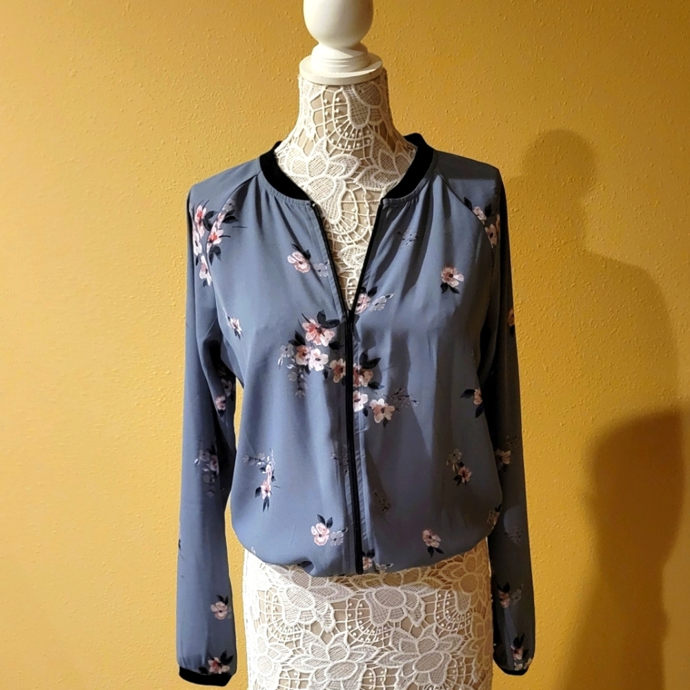 Maurices silky zip up top